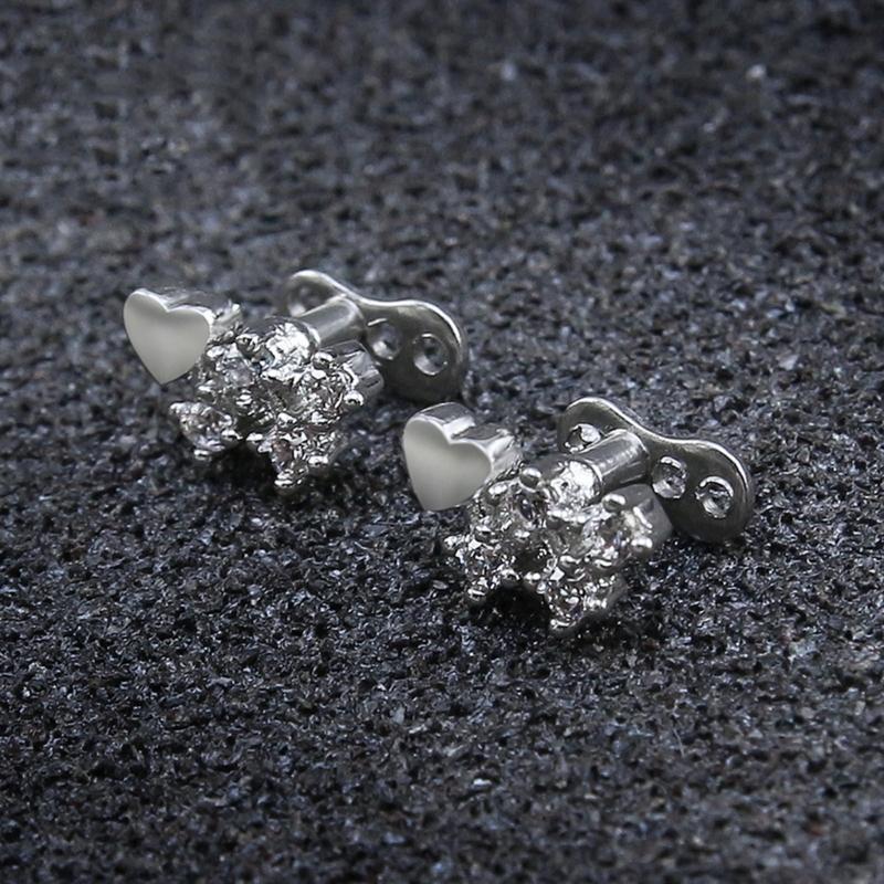 Gioielli per Piercing al Corpo in Acciaio Inossidabile Ancore Dermiche Incastonate di Cristallo Set Accessori di Grado Impiantabile Microdermal