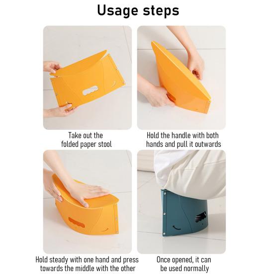Folding Stool Ergonomic Design Portable Seat Travel Stool for Knee Relief Handle Holes Travel Camping Fishing