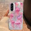 For Samsung Galaxy A56 A16 A26 A36 A06 A55 A35 A25 A15 A12 A32 A22 A14 A54 M22 M12 5G Pink Jellyfish Oceanic Fashion  Phone Case
