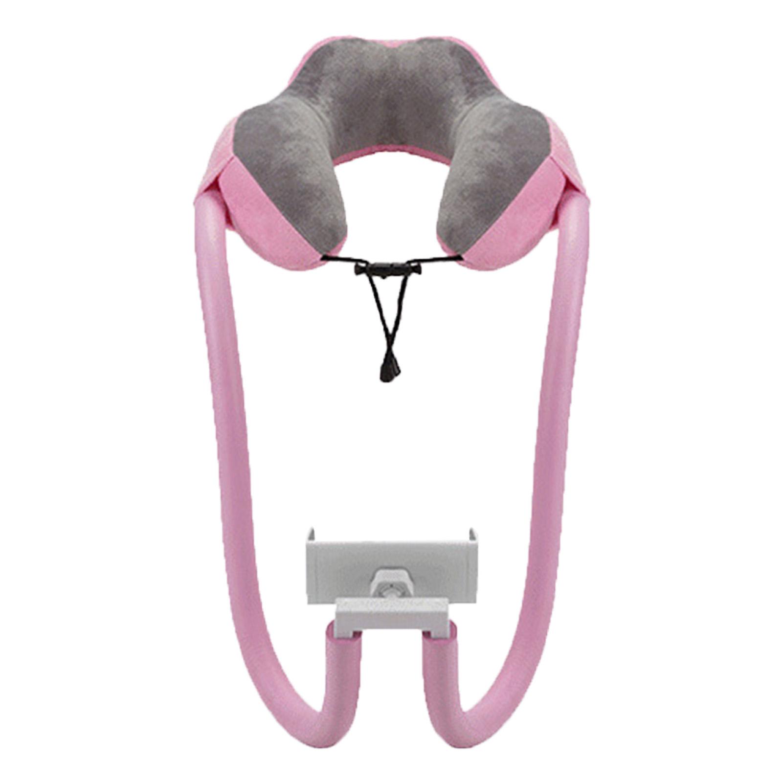 

Neck Pillow Phone Holder U Shaped Pillow with Lazy Phone Bracket for Travel Office Light Pink Free Size