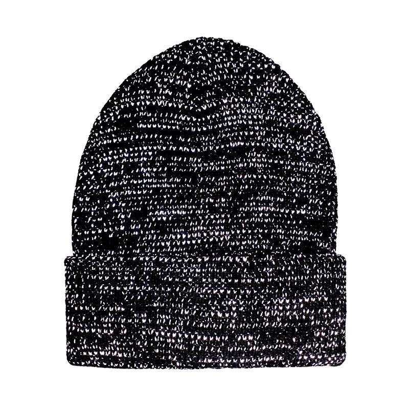 Glowing Silk Knitted Hat Night Reflective Knitted Pullover Hat Fashion Trend Winter Hat Korean Version for Men and Women