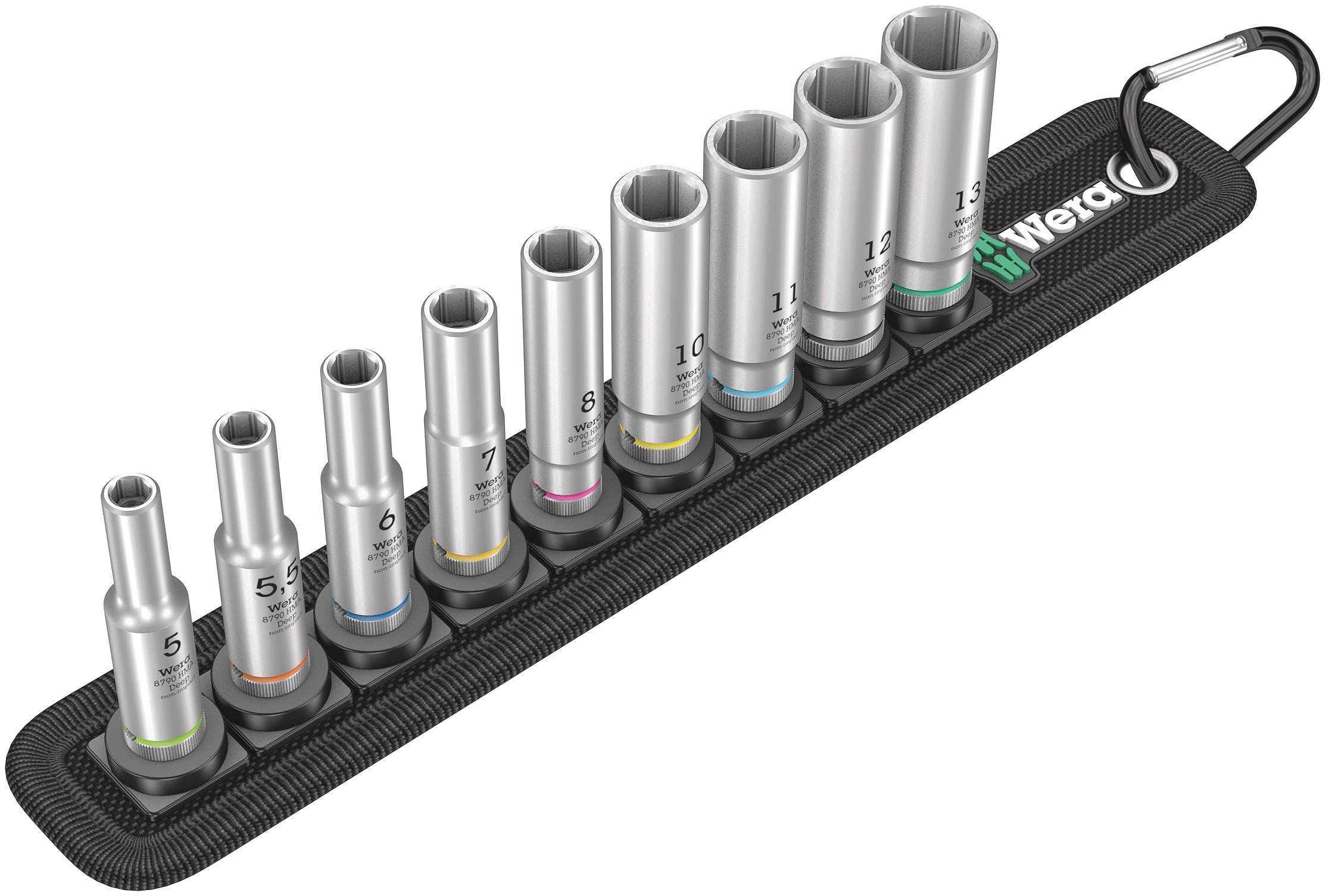 

WERA inch drive 9 piece hex deep socket set 004525 1/4