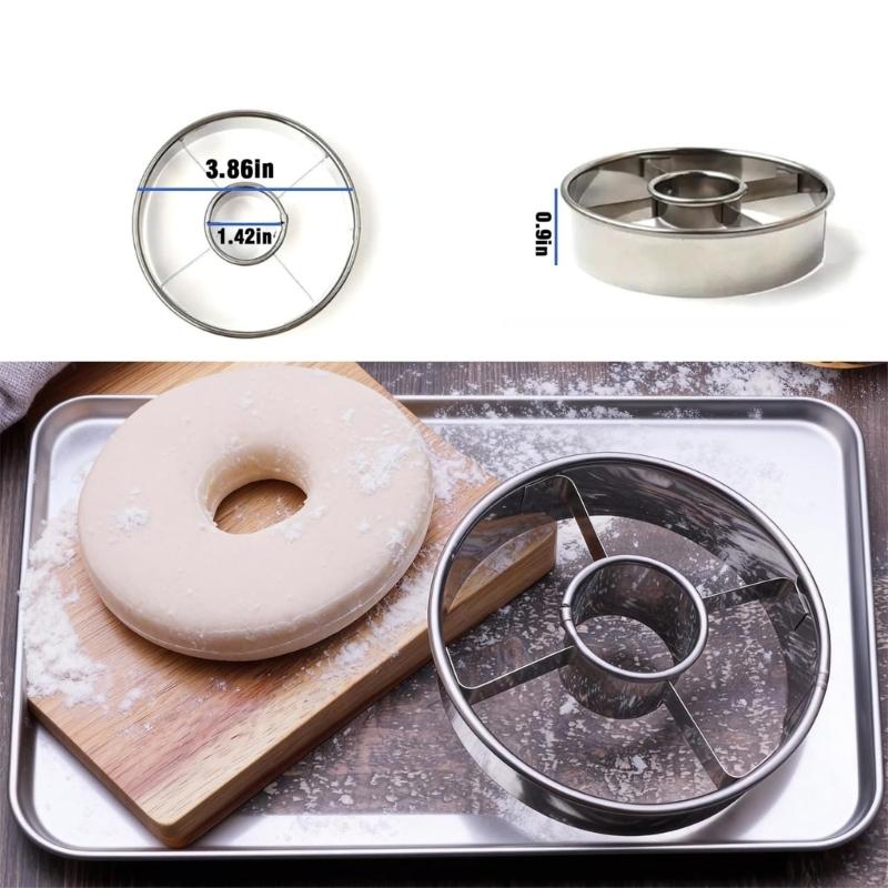 Set of 2 Commercial Stainless Steel Dessert Mold Cutters Baking Accessories Metal Texture Suitable for Baking Cookie