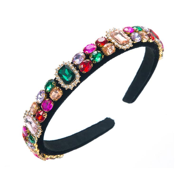 Temperament Hair Band Women Full Diamond Baroque Inlaid Headband