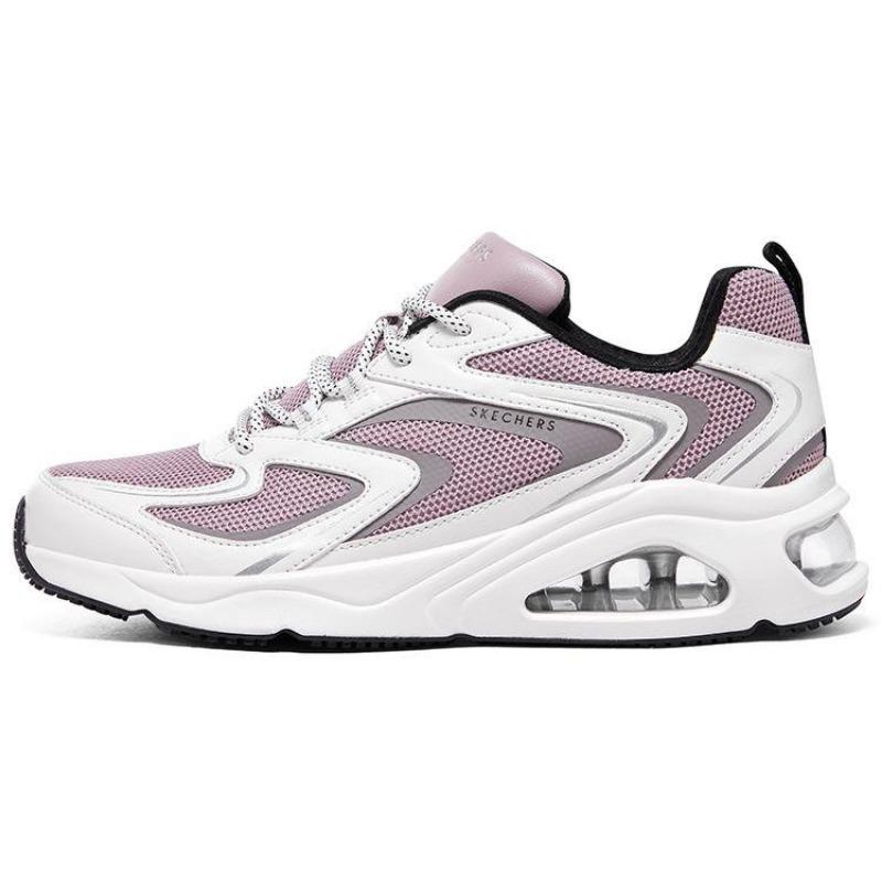 Skechers Uno Street Women Mesh Synthetic Leather Comfort Versatile Mid Top Casual Shoes Pink White 177424-WLV 36