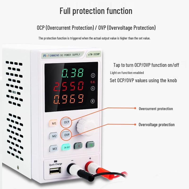 eTM-305MF Adjustable DC Power Supply with Programmable Four-Digit Display for Mobile Phone Repair