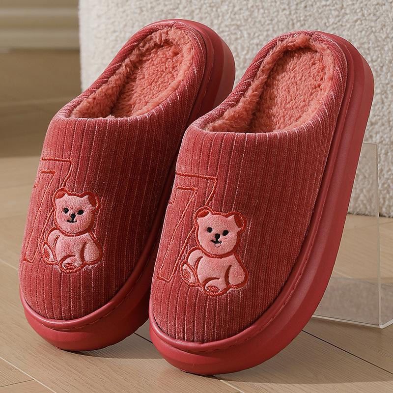 Fashion Cotton Slippers for Women Winter New Style Indoor Living Warm Home Woolen Slippers for Men Autumn and Winter Pantuflas Mujer