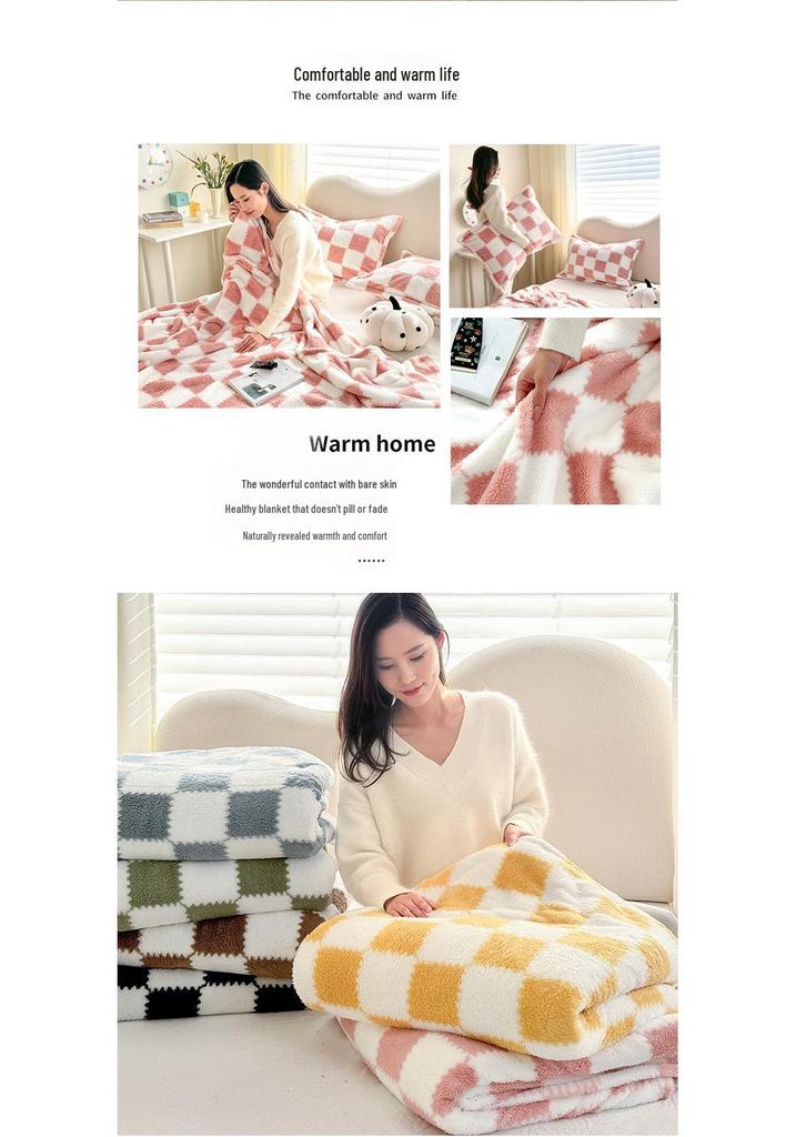 Cross-border Flannel Plaid Milk Velvet Summer Air Conditioning Blanket