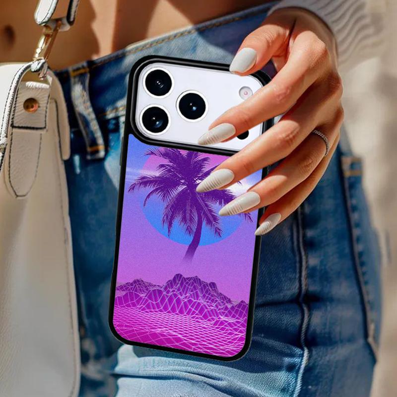 Neon Vaporwave Art Phone Case For iPhone 17 Air 14 15 13 12 Max Cover For Apple 16e 11 Pro Max Plus Coque