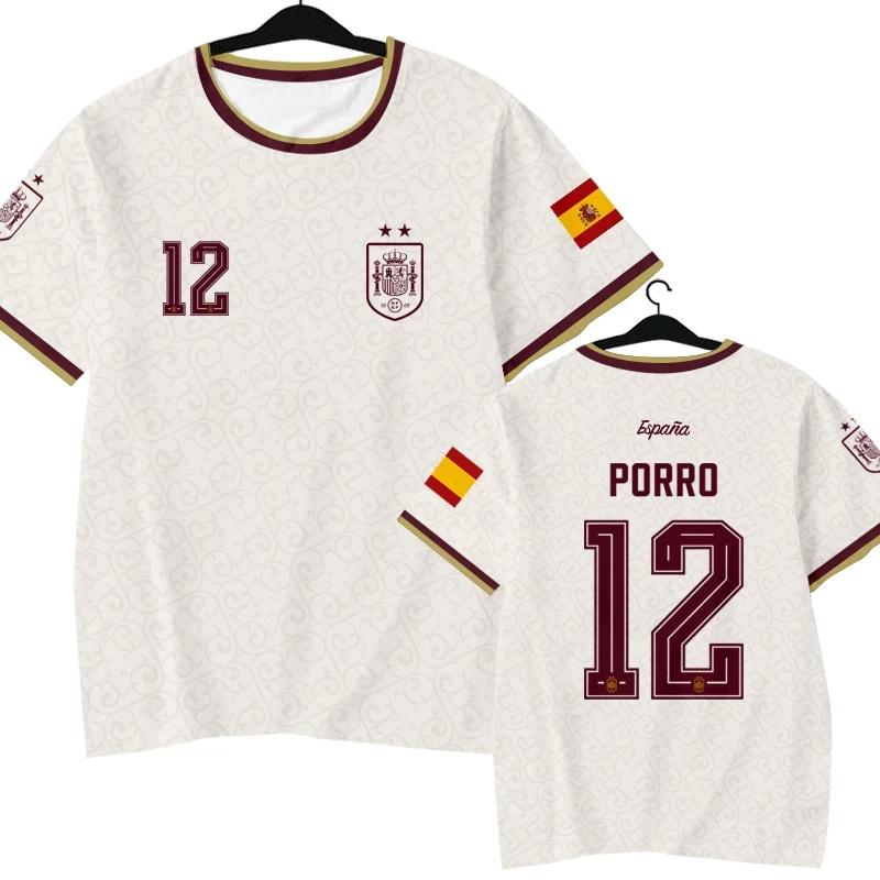 2026 Spain Team Player Style Yamal Football Jersey,#2 #3 #11 #15 #17 #22 #24 Quick‑Dry Short Sleeve T‑Shirt Kids Family Fan Kid
