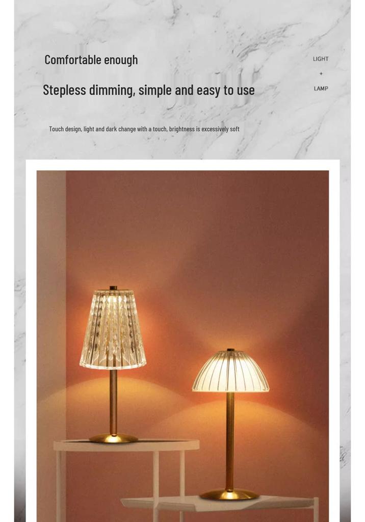 Luxury Crystal Pumpkin Bedside Lamp: Elegantly Designed Charging Night Light with a Simple Atmosphere