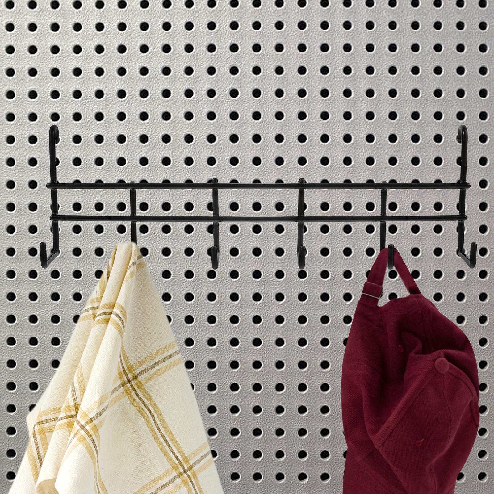 

Крючок для доски с гвоздями, крючки для подвешивания инструментов, настенный органайзер для хранения, держатель для ленты для гаражных поделок, тяжелый 26.80X8.50X5.00CM чёрный