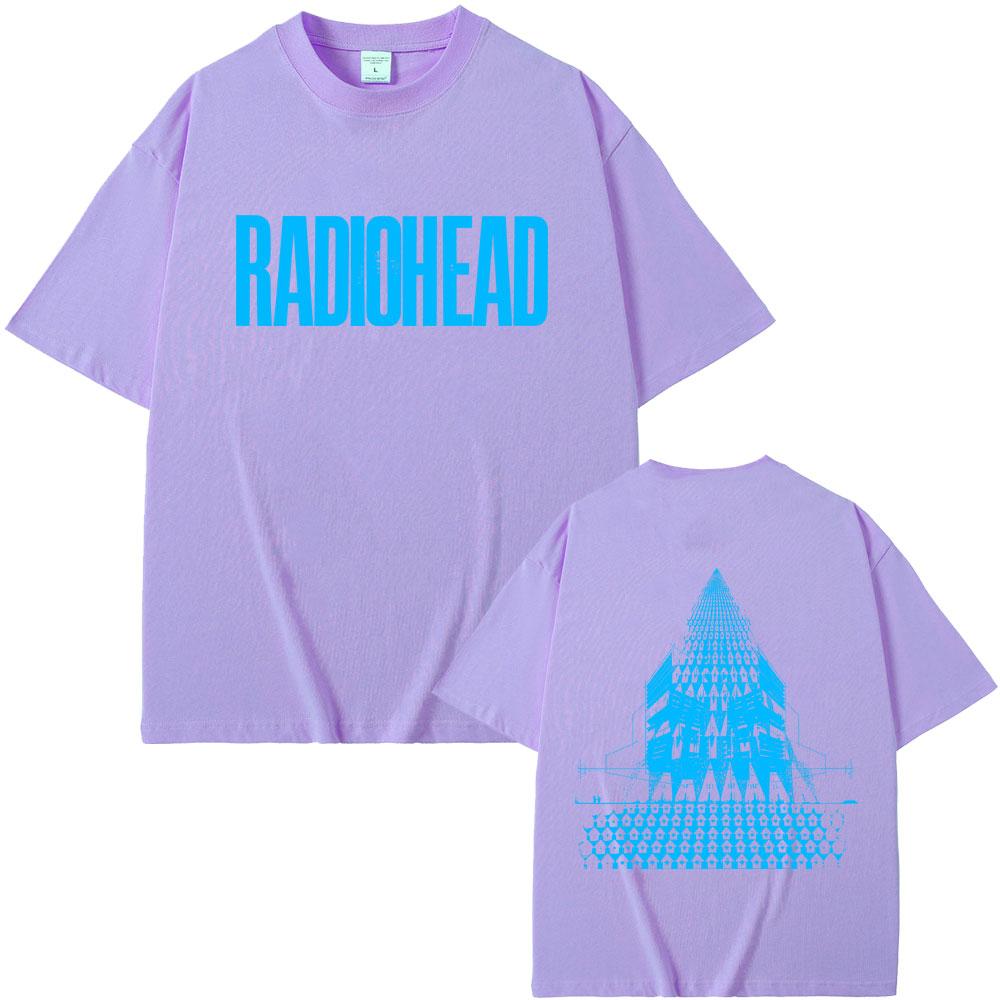 Radiohead Return To The Road European Tour T Shirts Men Women Hip Hop Rock Tshirt Mens Fashion Oversized Tshirts Streetwear