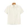 Men's Linen Shirt Short Sleeved Summer Thin Loose Linen Top Beach Vacation Outdoor Casual Clothing