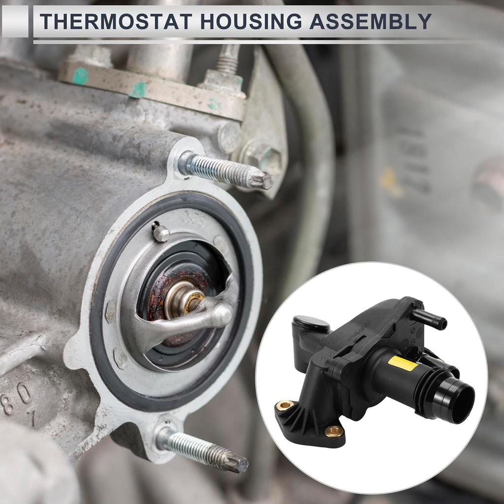Inner Car Thermostat for Land Rover Range Rover Sport Discovery Durable Engine Coolant Thermostat Housing Assembly No.LR073372 Aluminum Alloy 1 Pcs