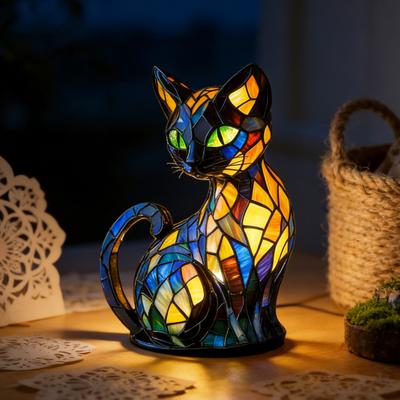 3D Regnbue Pony LED Natlampe Håndlavet Harpiks Hundelampe USB-drevet Stemningsbelysning til Soveværelse Skrivebord Energibesparende Gave til Kæledyrselskere & Boligindretning