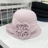 WTEMPO Women's Autumn Winter Casual Verstaile Retro Elegant Flower Formal Hats Cold-proof Windproof Warm Solid Color Bucket Hats