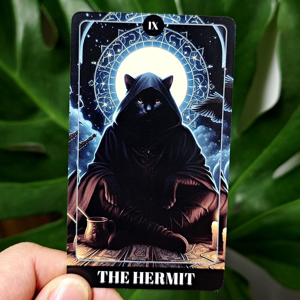 Black Cat Tarot Shadowy Cat Deck Feline Deck 78 Pcs Tarot Cards Based on Rider Waite System for Beginners 10.3*6cm