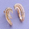 LSOOYH Clip Earrings Rose Gold Color Fashion Earring For Women Hollow Cubic Zirconia Stud Earrings Jewelry