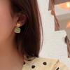 Geometry Acrylic Square Metal Drop Earrings for Women Wedding Party Fashion Vintage Statement Jewelry Golden Color Festival Gift