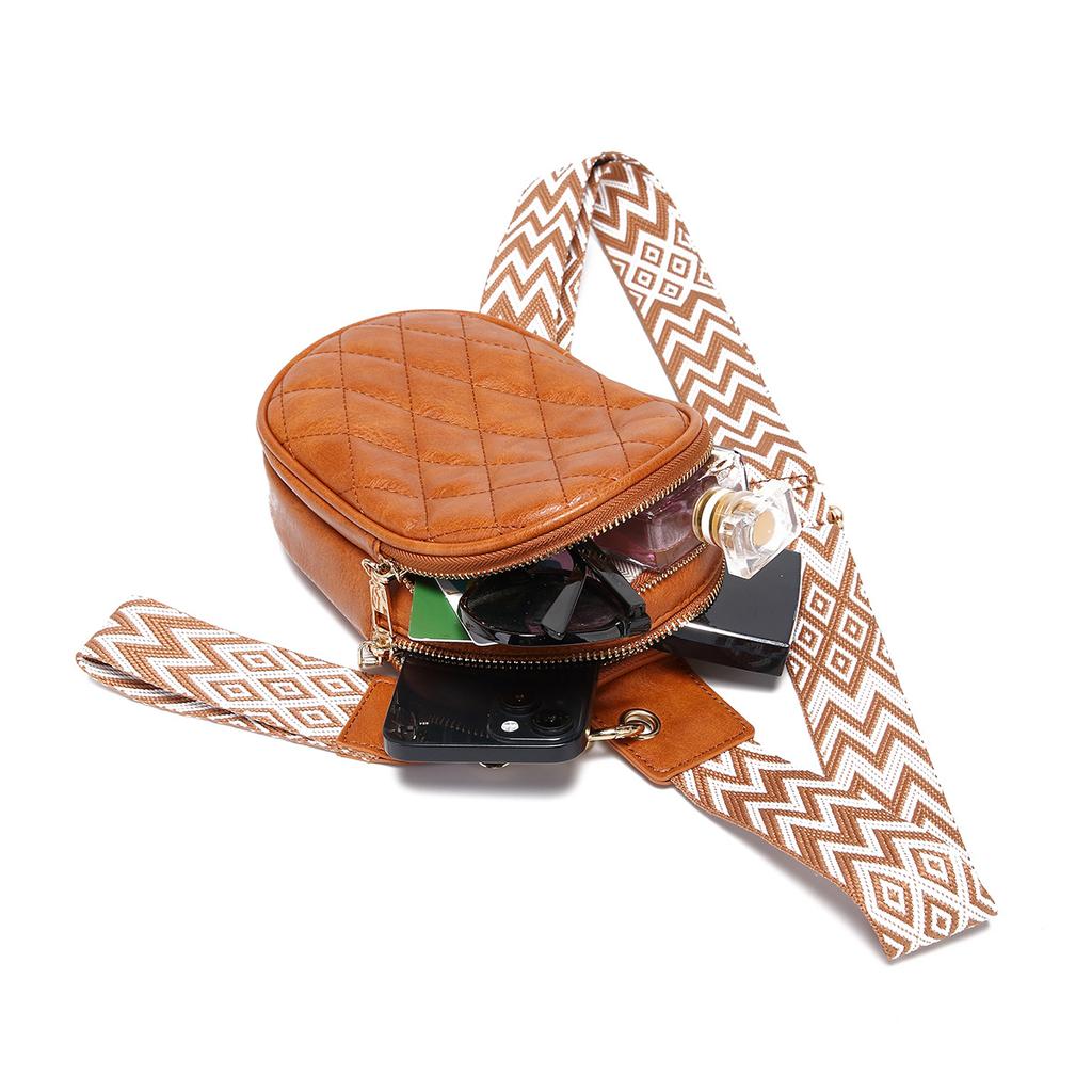 Women's Bag Casual Fashion Retro Breast Bag Pure Embroidery Crossbody Bag Bohemian Style Fanny Bag