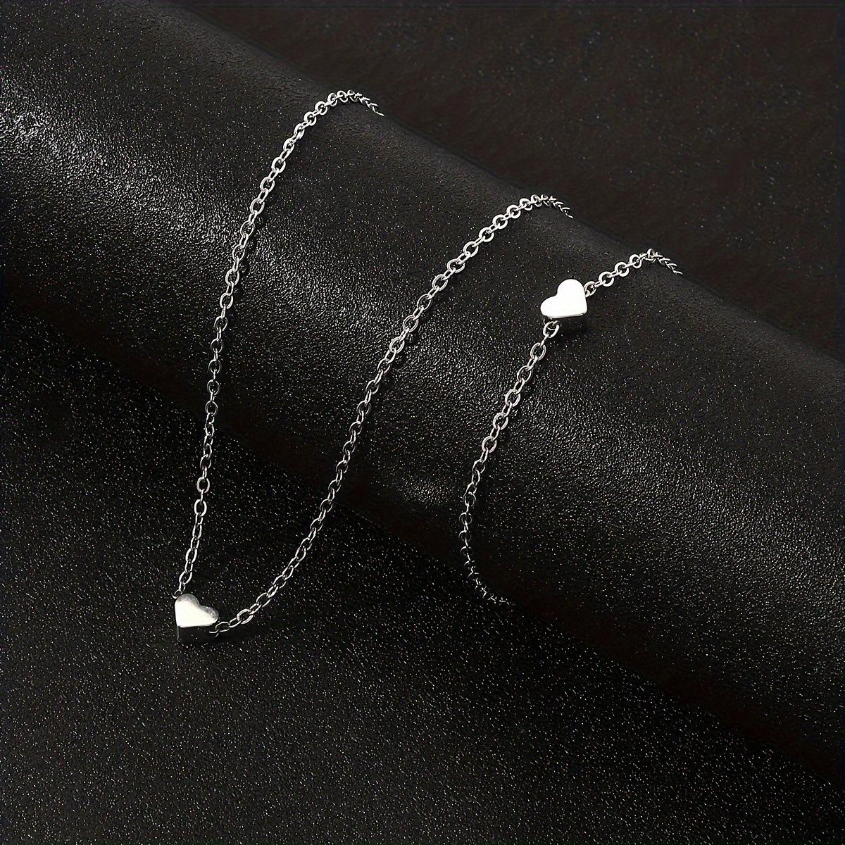 New elegant and simple metal love necklace bracelet set women s jewelry set