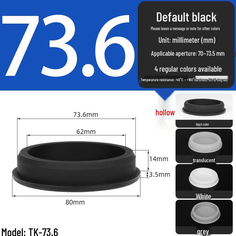 Black High-Temperature Resistant T-Shaped Silicone Stopper - Round Hole Rubber Gasket & Shock-Absorbing Blind Plug