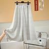 Cool cotton culottes, wide-leg pants, loose and drape, walking pants for home wear, thin legs, floral big swing a-word long skirt