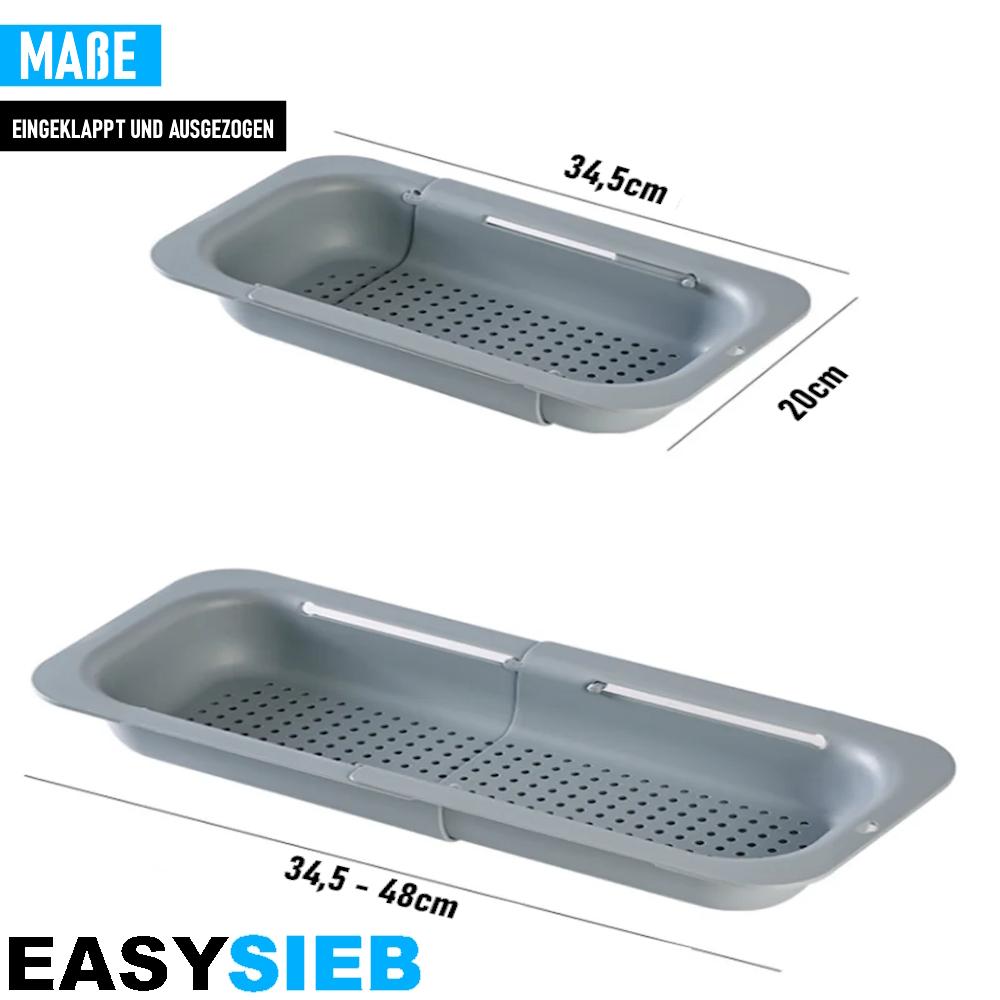EASYSIEB Spülbeckensieb Abtropfsieb Siebkorb Waschbecken Abflusssieb ausziehbar