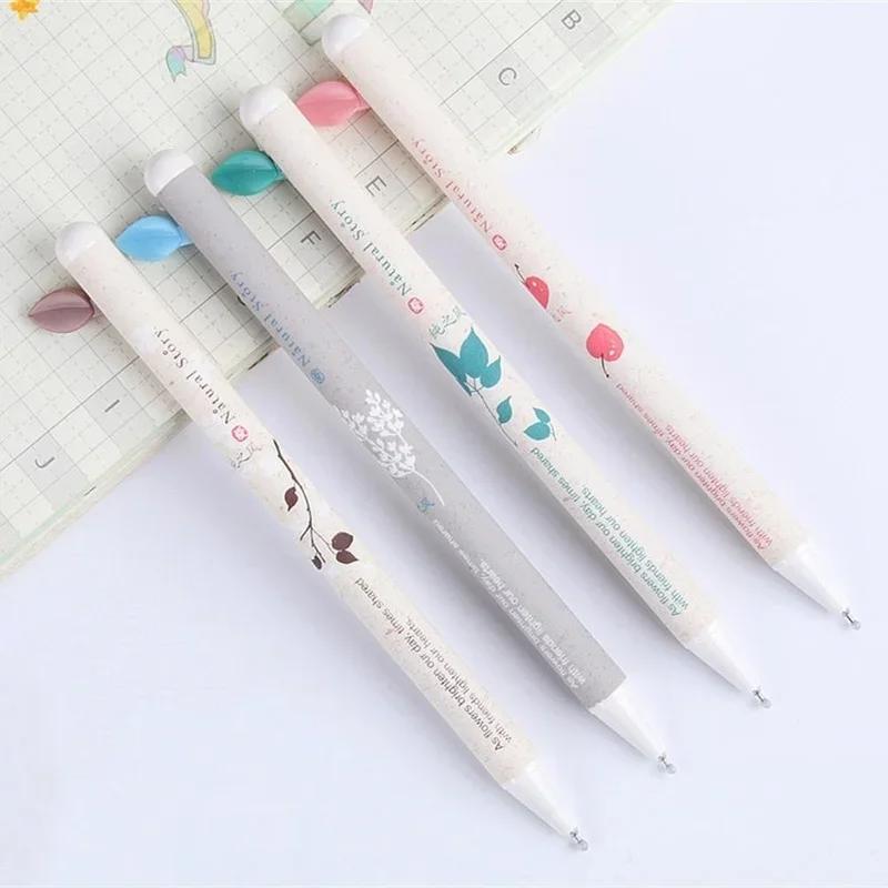 1PCS Leaf Push Gel Pens Office Supplies Pen Materials Stationery Kawaii School Cute Stationery Student Education Supplies
