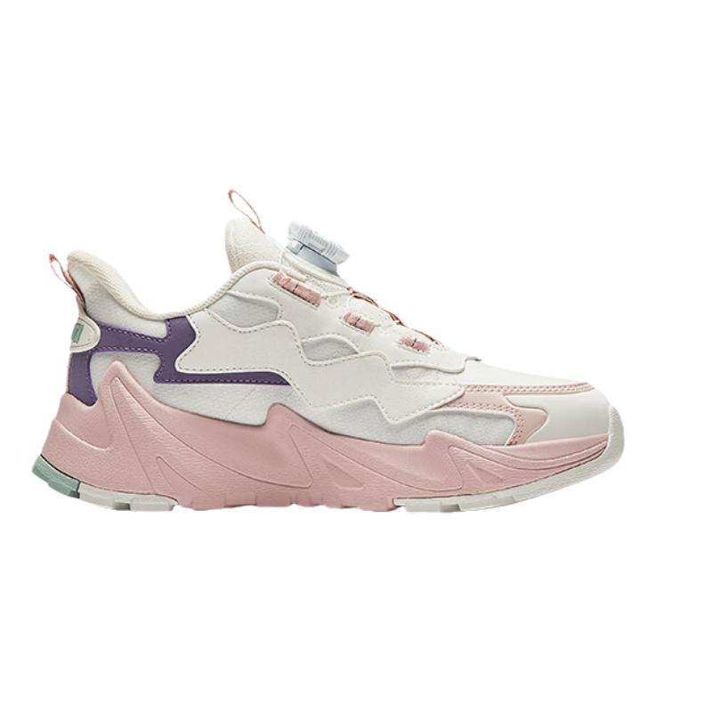 Anta Kids Synthetic Leather Fabric Resilient Shock Absorption Low-Top Casual Shoes Kids sneakers A22438811-1