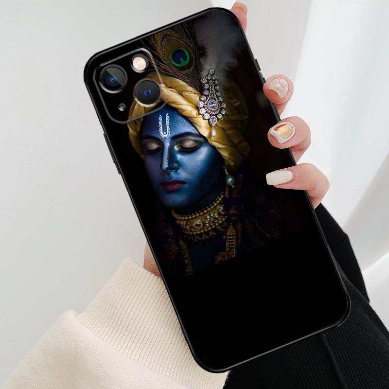 Indian God Lord Krishna Phone Case For iPhone 11 12 13 14 15 16 Pro XS Max Mini Cover For iPhone X XR Plus Back Case