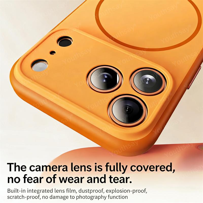 Luxury Original Hard PC For Magsafe Case For iPhone 17 Air 16 15 Pro Max Fundas TPU Magnetic Wireless Phone Cover iPhone 17 Pro