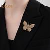 Women Brooch Butterfly Shape Rhinestone Vinatge Anti-slip Bag Coat Collar Hat Scarf Decoration Clothes Pin Party Prom Garment Jewelry