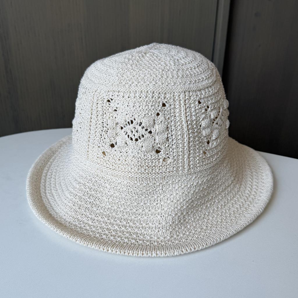 Woven Hollow Breathable Bucket Hat Summer New Sunscreen Sunshade Basin Hat Women Travel Versatile Bucket Hat