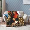 Napoleon Bonaparte Crossing the Alps Fleece Throw Fashion Blanket Art for Home Knitted Fashion Blanket Car Lightweight Multifunction