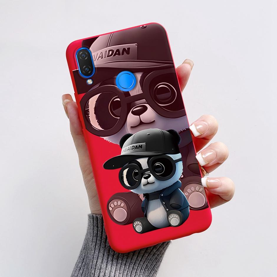 Cute Rabbit Photograph Phone Case For Honor 10 Lite Liquid Silicone Cover Shell For Huawei P smart 2019 Graffiti Bumper
