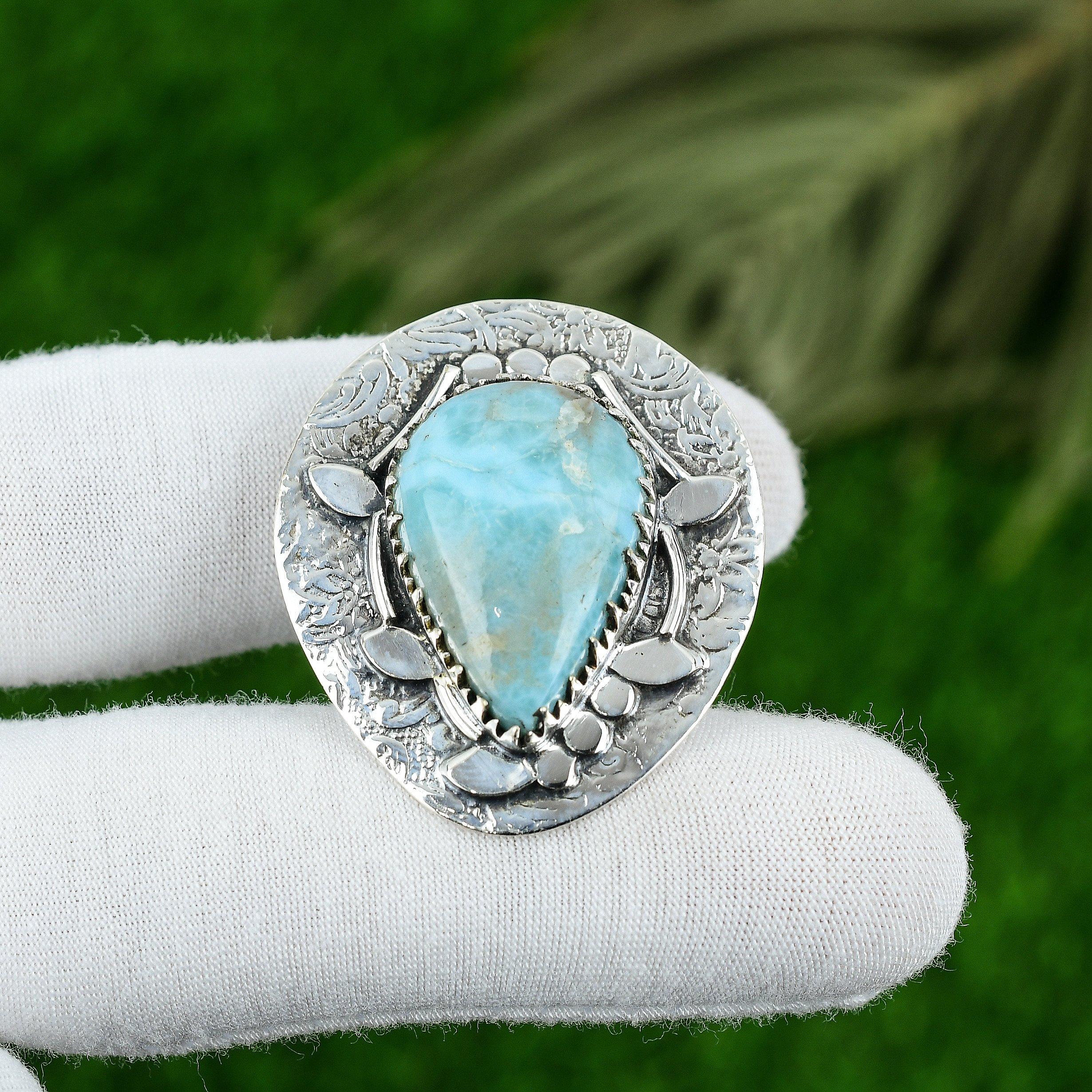 

Натуральный ларимар, подвеска из драгоценного камня, серебро 925 пробы, индийские украшения для девушек