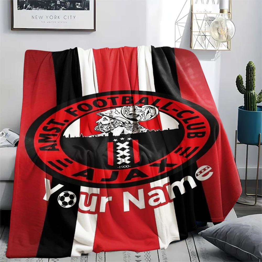 1PC Ajax Fan Gear Custom Name Patterned Flannel Blanket Suitable For All Seasons For Home Decor Warmth And Comfort Gifts Holiday Present