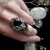 Halloween Black Bat Vampire Earrings Necklace Ring Jewelry Set Halloween Scary Decor Party Gothic Jewellery Gift for Women Girl