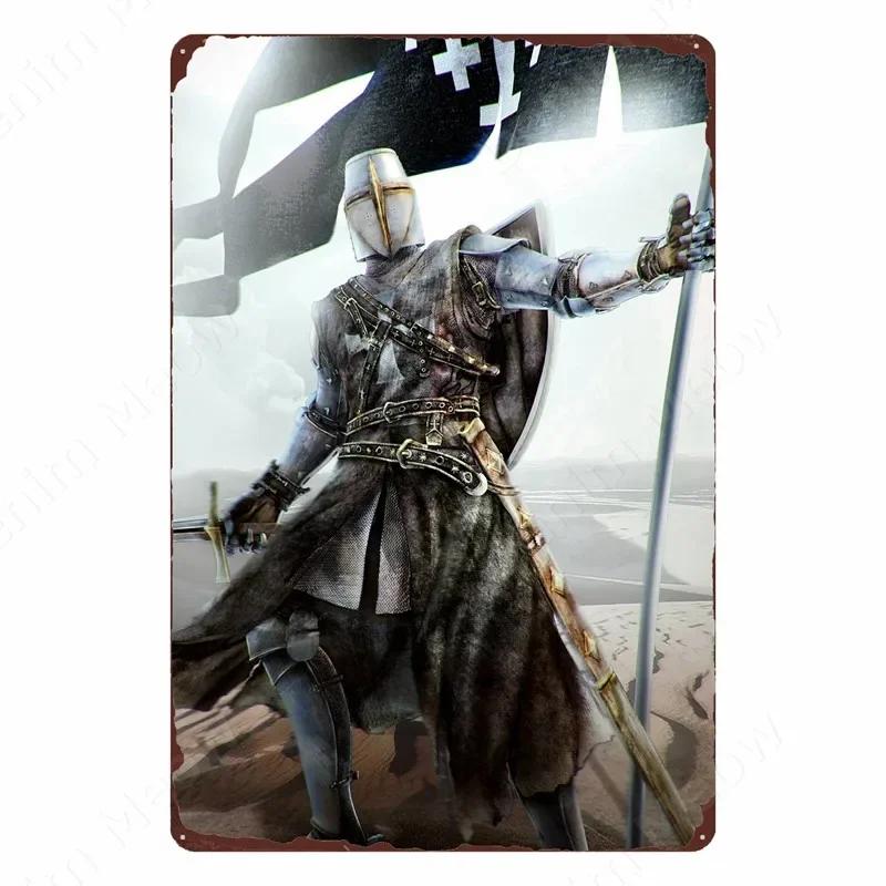 The Crusaders Vintage Metal Tin Sign, Bar, Club, Cafe, Home, Bedroom, Wall Decoration, Cruciata Art Poster, Catholicism Plaqu