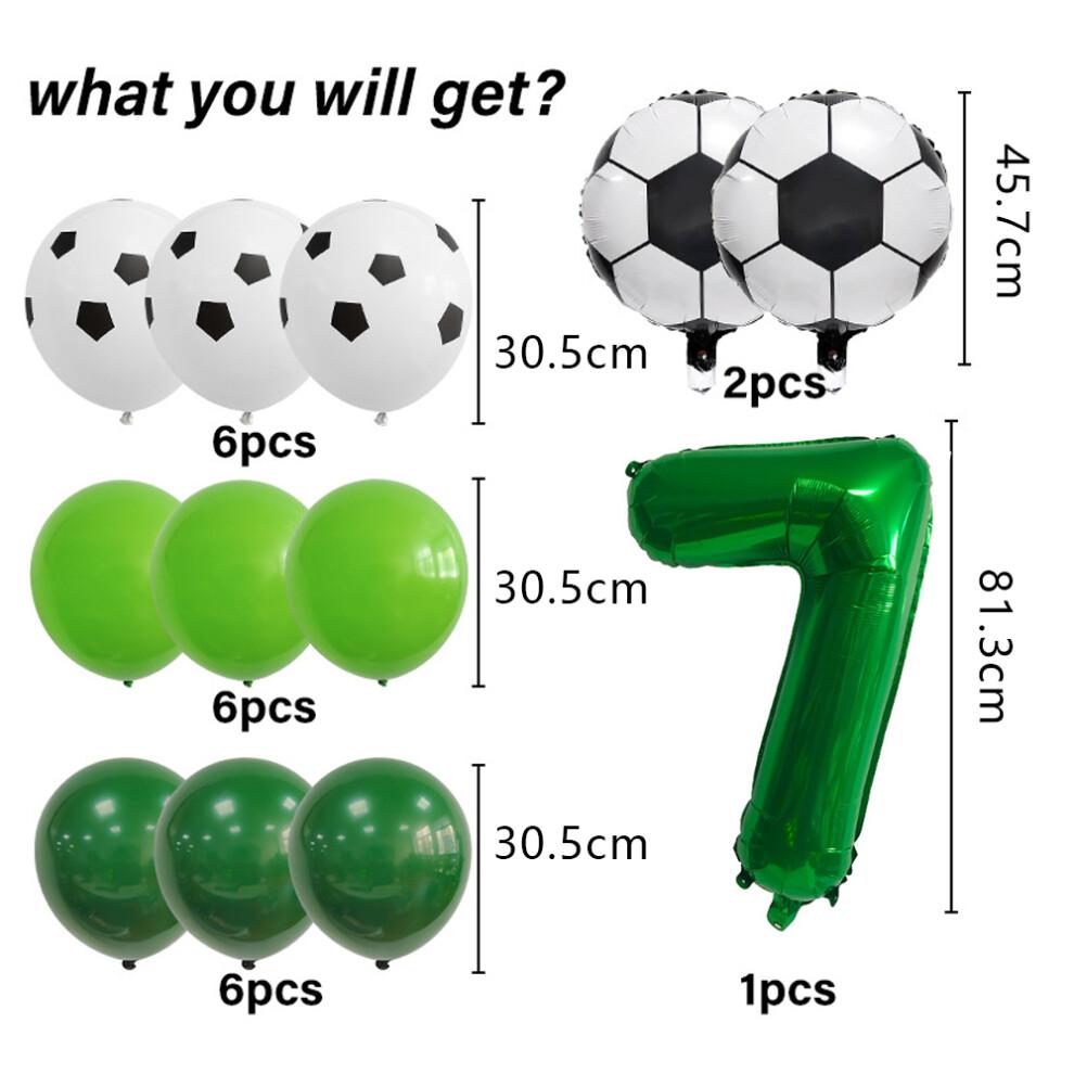 Light Green Soccer Birthday Party Decorations, High-Quality Aluminum Number Balloons For Soccer Themed Birthday Party Supplies, Auto-Seal World Cup So
