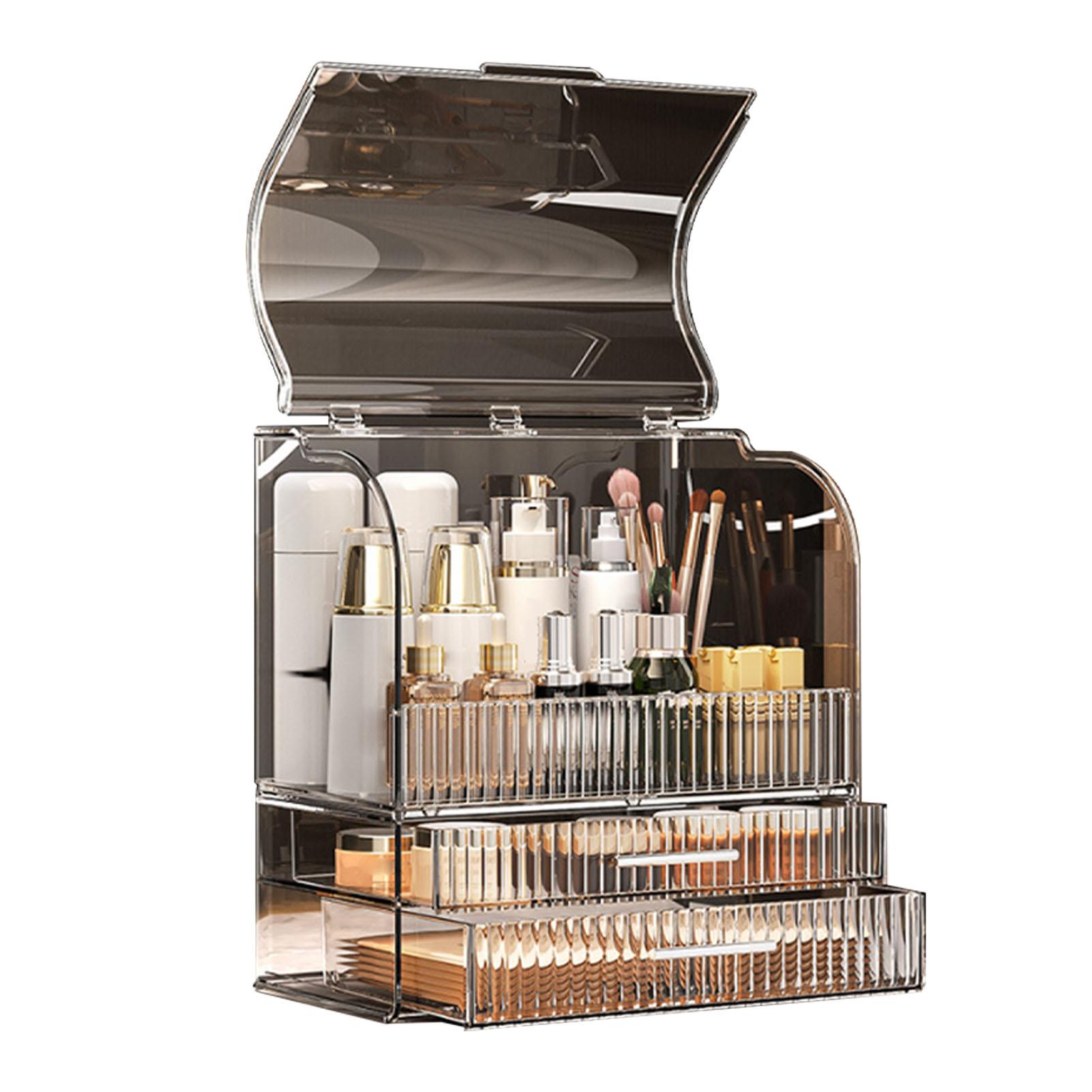 

Makeup Organizer Box Large Capacity Clear Cosmetic Storage Container with Lid
