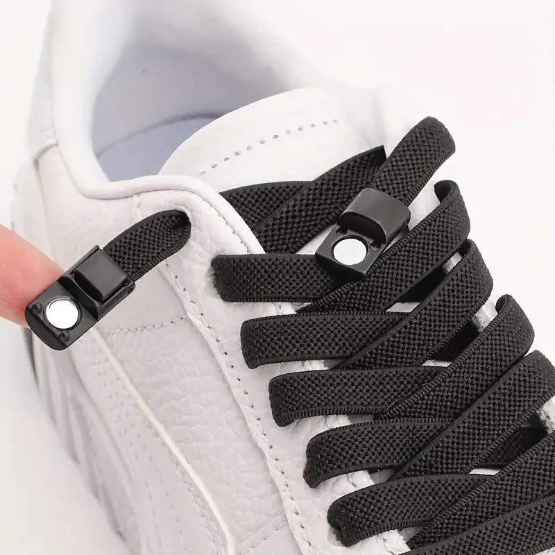 1Pair Magnetic Lock Shoelaces without ties Flat Elastic Laces Sneakers Boots No Tie Shoelace Rubber Bands for Shoes Accessories