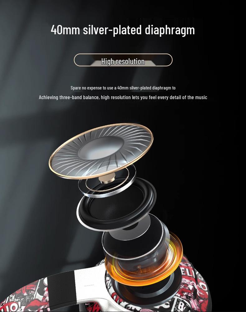 2026 Graffiti Bluetooth Over-Ear Headphones - Long Battery for Gaming