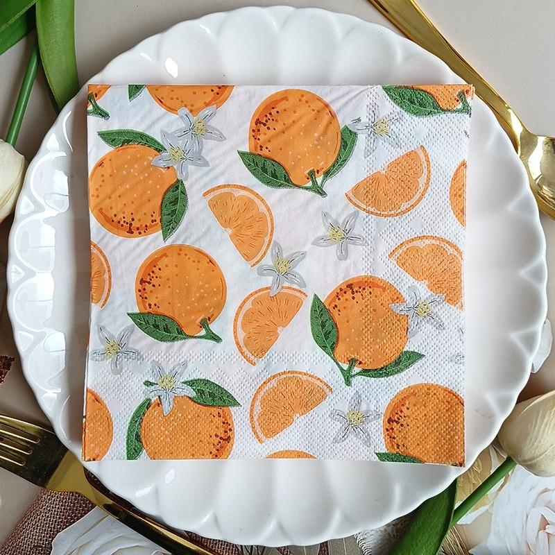 20 Stück/Packung Papier-Serviette mit Fruchtdruck Geburtstag Feiertag Festival Kinder Cocktail Tee Elefant Dekorative Dinner-Servietten
