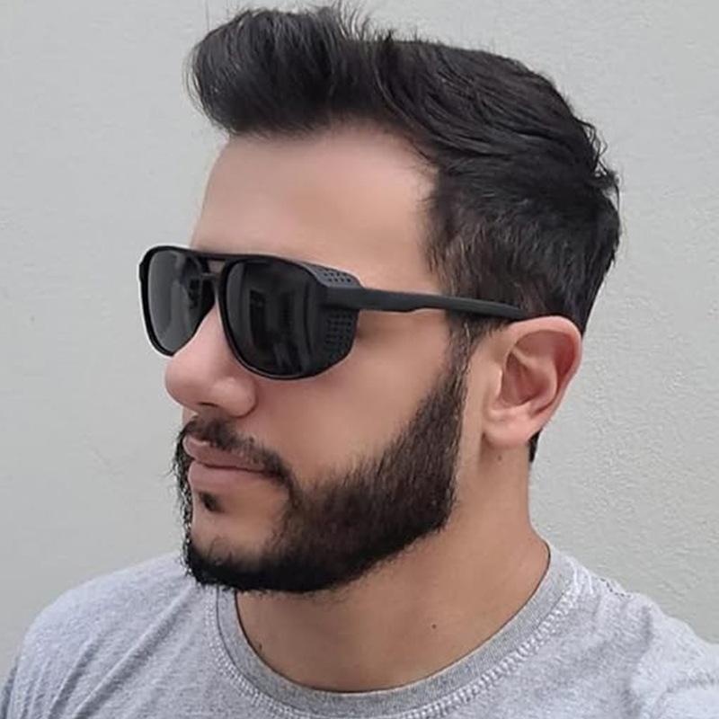 New Dotted Honeycomb Frame Glasses Double Beam Business Steampunk Ocean Sunglasses Trendy and Fashionable Sunscreen Sunglasses