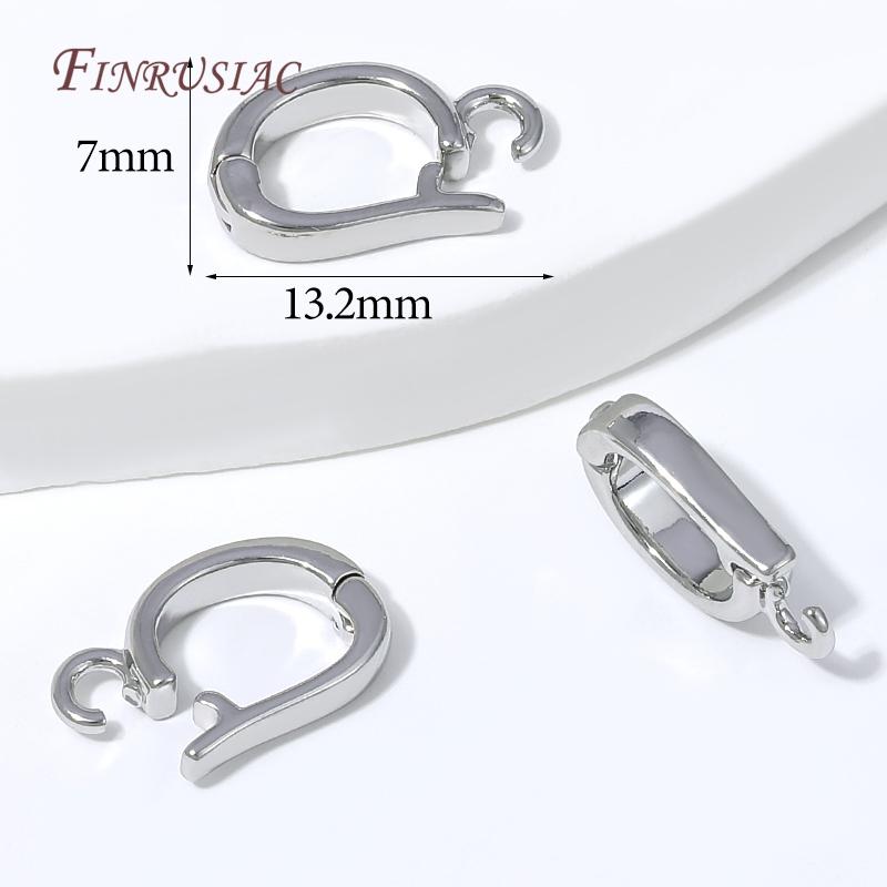 18K Gold Plated Enhancer Bail Clasp,D Shape Openable Pendant Connector For Jewelry Making Findings DIY Bracelet Accessories