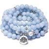 Mens Natural Stone Bracelet With Tree Of Life Eye Pendant 108 Beads Handmade Spiritual Protection Jewelry