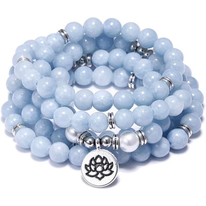 Mens Natural Stone Bracelet With Tree Of Life Eye Pendant 108 Beads Handmade Spiritual Protection Jewelry